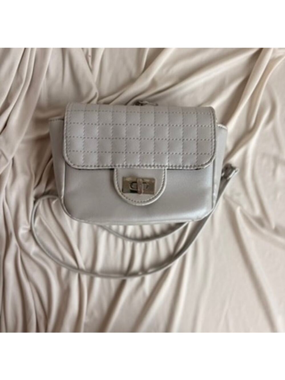 Christian Siriano Silver Quilted Bag - Faux Leather, Silver Hardware